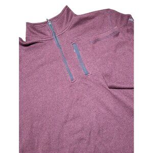 Eddie Bauer Men's XXL 1/4 Zip Pullover Sweater Maroon Polyester